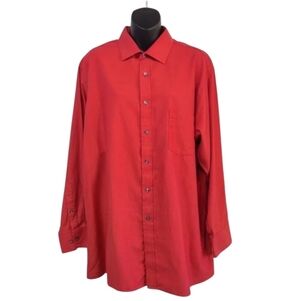 Arrow Men's Red Longsleeve Button Down Dress Shirt Size 17 32/33